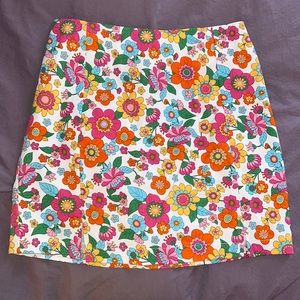 Floral Cotton Mini Pencil Skirt
